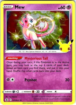 Mew 011/025 Holo Rare Celebrations Pokemon Holo Near Mint - Image 1