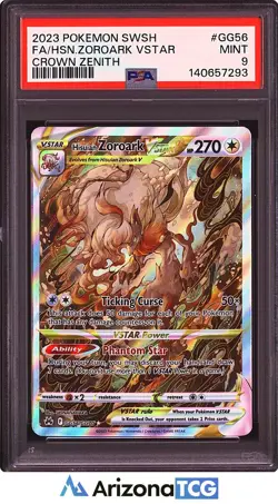 Pokemon 2023 Hisuian Zoroark VSTAR GG56 Galarian Gallery Crown Zenith PSA 9 - Image 1
