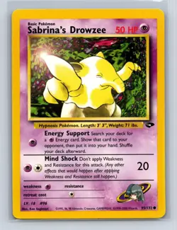 SABRINA'S DROWZEE 95/132 C GYM CHALLENGE POKEMON UNLIMITED MP - Image 1