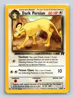 DARK PERSIAN 42/82 UC TEAM ROCKET POKEMON UNLIMITED LP - Image 1