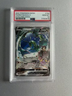 PSA 10 Pokemon TCG Rayquaza V 194/203 Evolving Skies Alternate Alt Art - Image 3