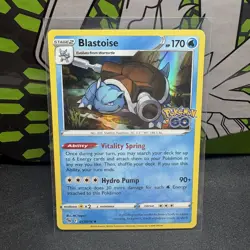 Blastoise Holo Rare Pokemon GO 017/078 NM - Image 1