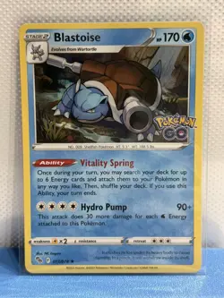 Pokemon GO Blastoise 017/078 Holo Rare NM Pokemon Card - Image 1