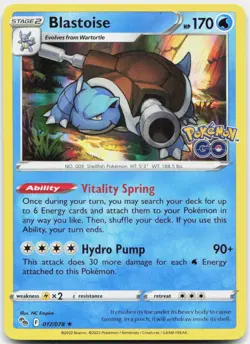 Blastoise Holo Rare Pokemon GO 017/078 NM - Image 1