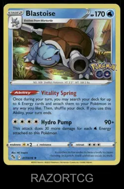BLASTOISE 017/078 HOLO R POKEMON GO POKEMON HOLO NM/M - Image 1
