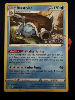 Pokemon TCG Blastoise Pokemon Go 017/078 Holo Holo Rare - Image 1