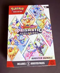Pokemon TCG Scarlet & Violet Prismatic Evolutions Booster Bundle 6 Packs Sealed - Image 1