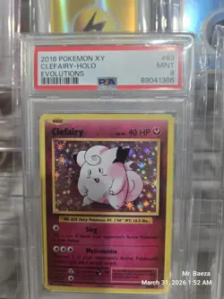2016 Pokemon XY Evolutions Clefairy Holo #63 PSA 9 MINT - Image 1