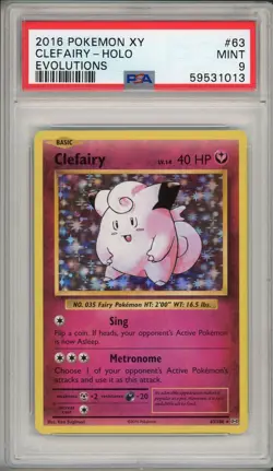 2016 Pokemon XY Evolutions Clefairy Holo #63 PSA 9 - Image 1