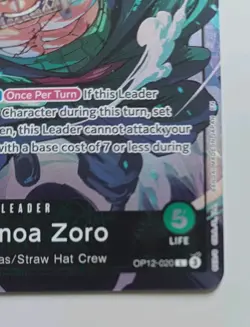 Roronoa Zoro OP12-020 Playmat Edition Vol.4 One Piece Promo Card - Slight Crease - Image 3