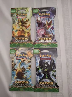 Set Of 4 Sealed Pokemon TCG XY Fates Collide Booster Pack (10 Cards) - Image 1