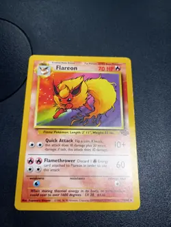 Pokemon TCG Flareon 19/64 Unlimited Jungle Non-Holo Card lp - Image 1