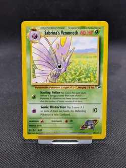 Sabrina's Venomoth 34/132 Rare Gym Heroes Pokemon Card WOTC LP-NM - Image 1