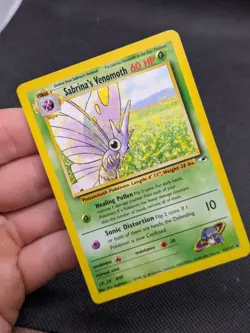 Sabrina's Venomoth 34/132 Rare Gym Heroes Pokemon Card WOTC LP-NM - Image 2