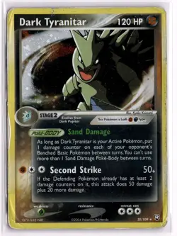 Dark Tyranitar 20/109 Holo Deck Exclusives Pokemon TAPE ON CARD Holo HP - Image 1