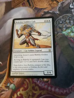 Raksha Golden Cub MTG Fifth Dawn - Played - - Image 1