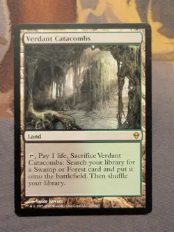 1x Verdant Catacombs - Zendikar Rare Land MTG LP - Image 1