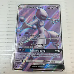 Pokemon Mewtwo GX Full Art Holo TCG Card Shining Legends 72/73 NM - Image 1
