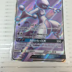 Pokemon Mewtwo GX Full Art Holo TCG Card Shining Legends 72/73 NM - Image 3
