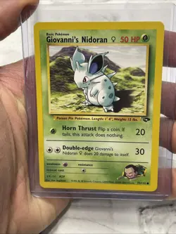 Pokemon Gym Challenge Giovanni's Nidoran 75/132 Common Vintage Nintendo LP+ Vtg - Image 1