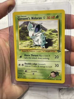 Pokemon Gym Challenge Giovanni's Nidoran 75/132 Common Vintage Nintendo LP+ Vtg - Image 2