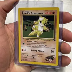 Brock's Sandshrew 71/132 Common Gym Heroes Pokemon Card Nintendo NM Vintage TCG - Image 2