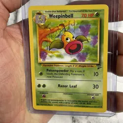 POKEMON BASE SET 2 WEEPINBELL 64/130 UNLIMITED UNCOMMON NM VINTAGE WOTC TCG VTG - Image 1