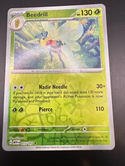 Pokemon Card Beedrill Scarlet & Violet 151 Reverse Holo Rare 015/165 - Image 1