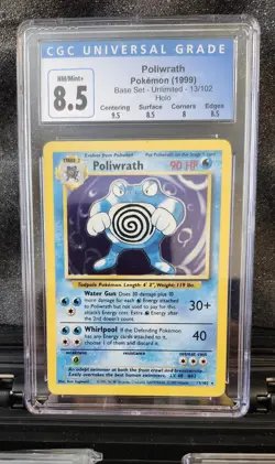 Poliwrath Base Set Unlimited Holo 13/102 CGC NM+ 8.5 Beautiful Slab 🔥🔥🔥 - Image 1