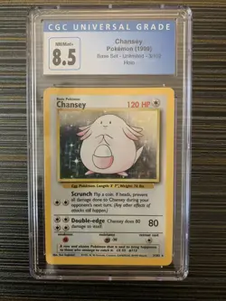 Pokemon TCG Chansey Base Set 3/102 Holo Unlimited CGC 8.5 - Image 1