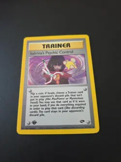 Sabrina's Psychic Control 121/132 Gym Challenge 1st Edition Pokemon Card TCG - Image 1