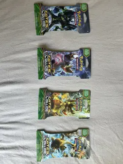 Pokemon Fates Collide Sleeved Booster Pack COMPLETE ART SET - 4 Packs SEALED - Image 1