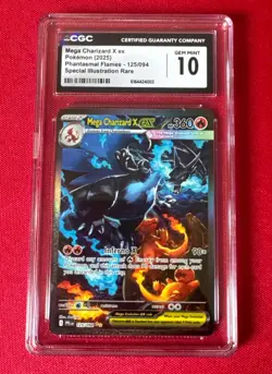 Pokemon Mega Charizard X ex Phantasmal Flames SIR #125 CGC 10 Gem Mint - Image 1