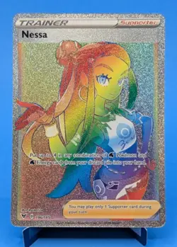 Nessa 196/185 Pokemon TCG 2020 Secret Rare Rainbow Full‑Art Holo Vivid Voltage - Image 1