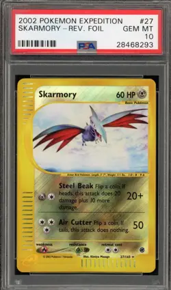 Pokemon Skarmory Reverse Holo Expedition 27/165 PSA 10 - Image 1