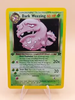 Dark Weezing 1st Edition Holo Rare Team Rocket 14/82 Pokemon - WOTC 1999 SWIRL - Image 1