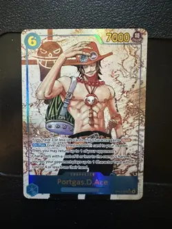 One Piece TCG Portgas D. Ace OP13-119 Alt Art SEC “Carrying On His Will” NM Foil - Image 1