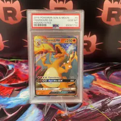 Pokemon TCG 2019 Sun & Moon Charizard GX Hidden Fates 9/68 PSA 10 Gem Mint - Image 1