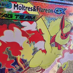 Pokemon Moltres & Flareon Custom Made Fan Art Holo With Texture - Image 2