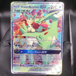 Pokemon Virizion & LeafeonCustom Made Fan Art Holo With Texture - Image 1