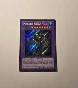 Yugioh Masked Hero Acid PRC1-EN018 Secret Rare 1st Edition LP - Image 1