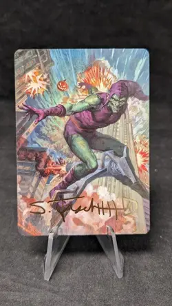 Green Goblin Art Card (26/54) (Gold-Stamped) - MTG Spiderman - Crimped - Image 1