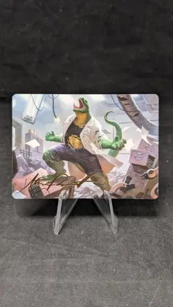 Lizard, Connor's Curse Art Card (18/54) (Gold-Stamped) - MTG Spiderman - Crimped - Image 1