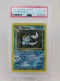 Pokemon 1999 Vaporeon Holo Jungle 12/64 PSA 7- WOTC - Image 1