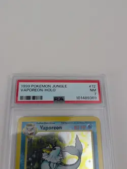 Pokemon 1999 Vaporeon Holo Jungle 12/64 PSA 7- WOTC - Image 3