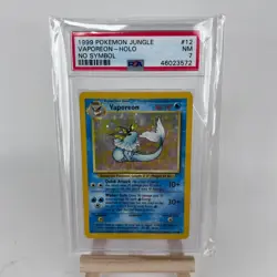 Pokemon 1999 Vaporeon Error No Symbol 12/64 Jungle Holo - PSA 7 - Image 1