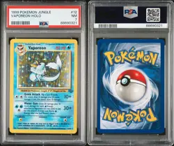 1999 Pokemon Vaporeon Holo 12/64 Jungle PSA 7 - Image 1