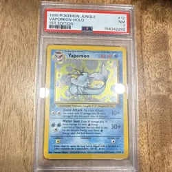 Pokemon Vaporeon Jungle 1st Edition Holo Rare #12/64 1999 PSA 7 - Image 1