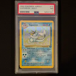Pokemon Vaporeon Jungle Holo 12/64 PSA 7 Unlimited Rare 1999 English - Image 1