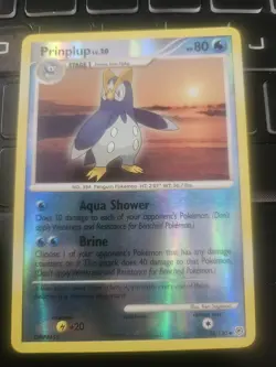 Prinplup 58/130 Reverse Holo DP Diamond and Pearl Base Pokemon - Image 1